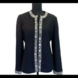 BELLISSIMA Black gem jewelled trim blazer size medium